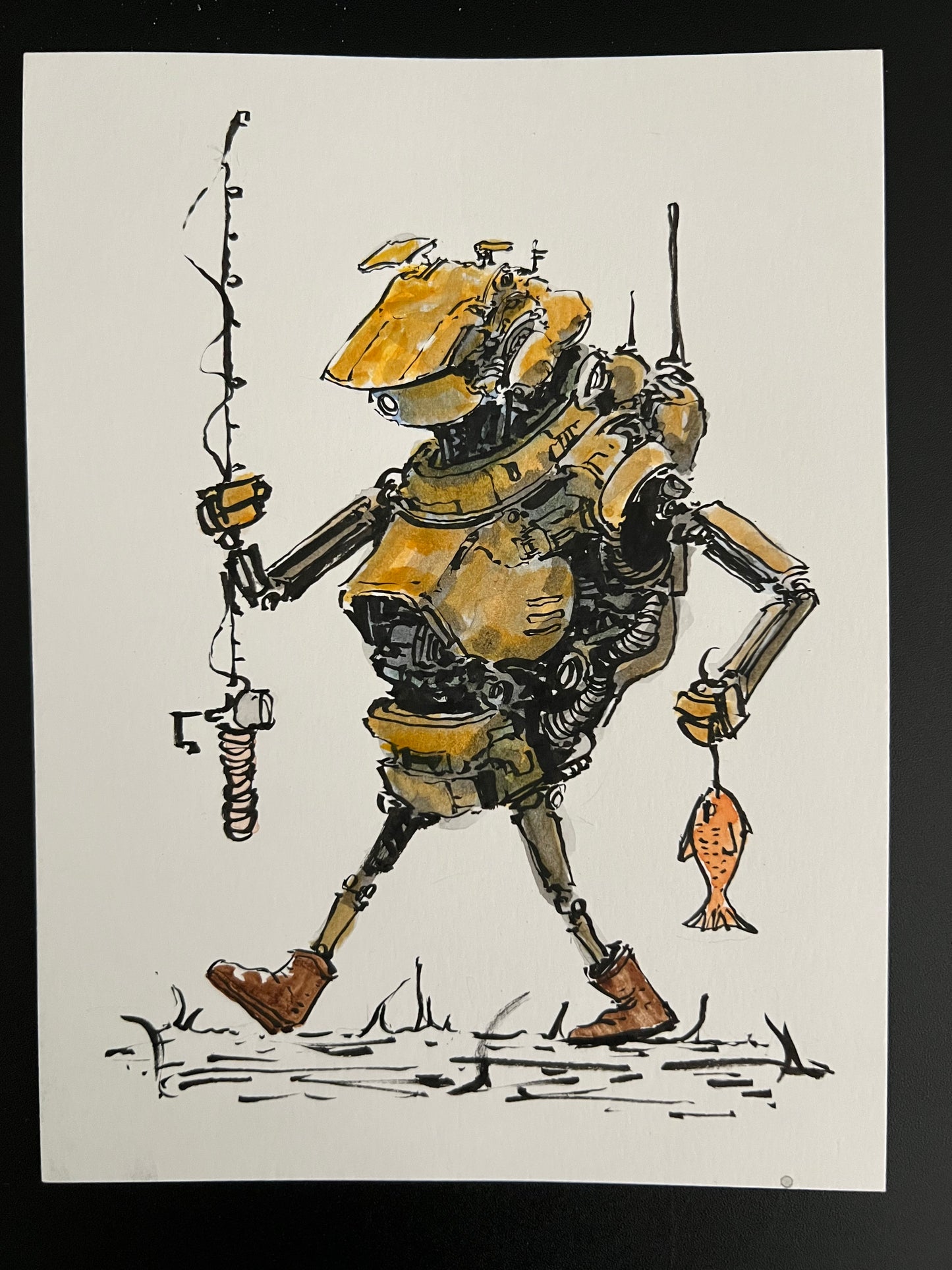 Fisherman sketch (Original 2025)