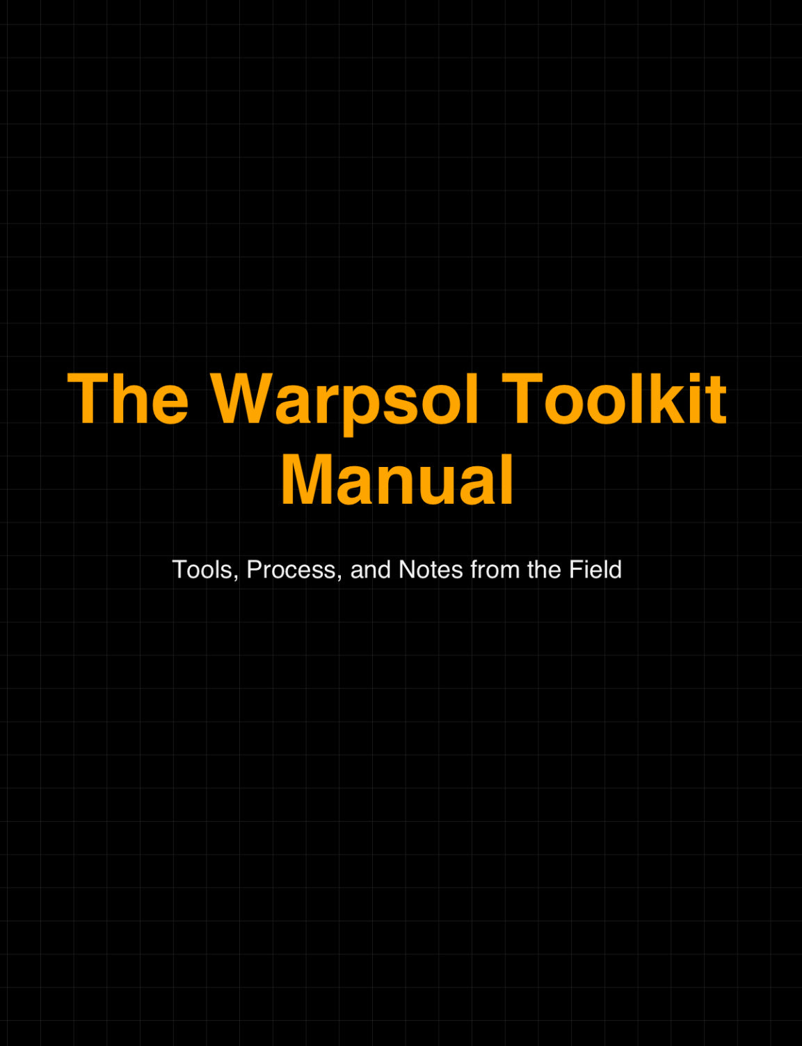 The Warpsol ToolKit Manual
