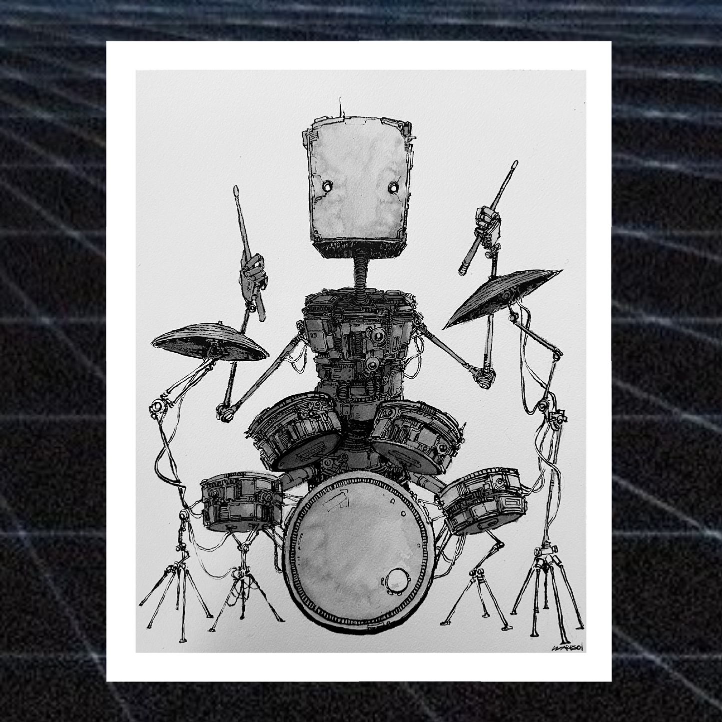 Drummer Bot Print