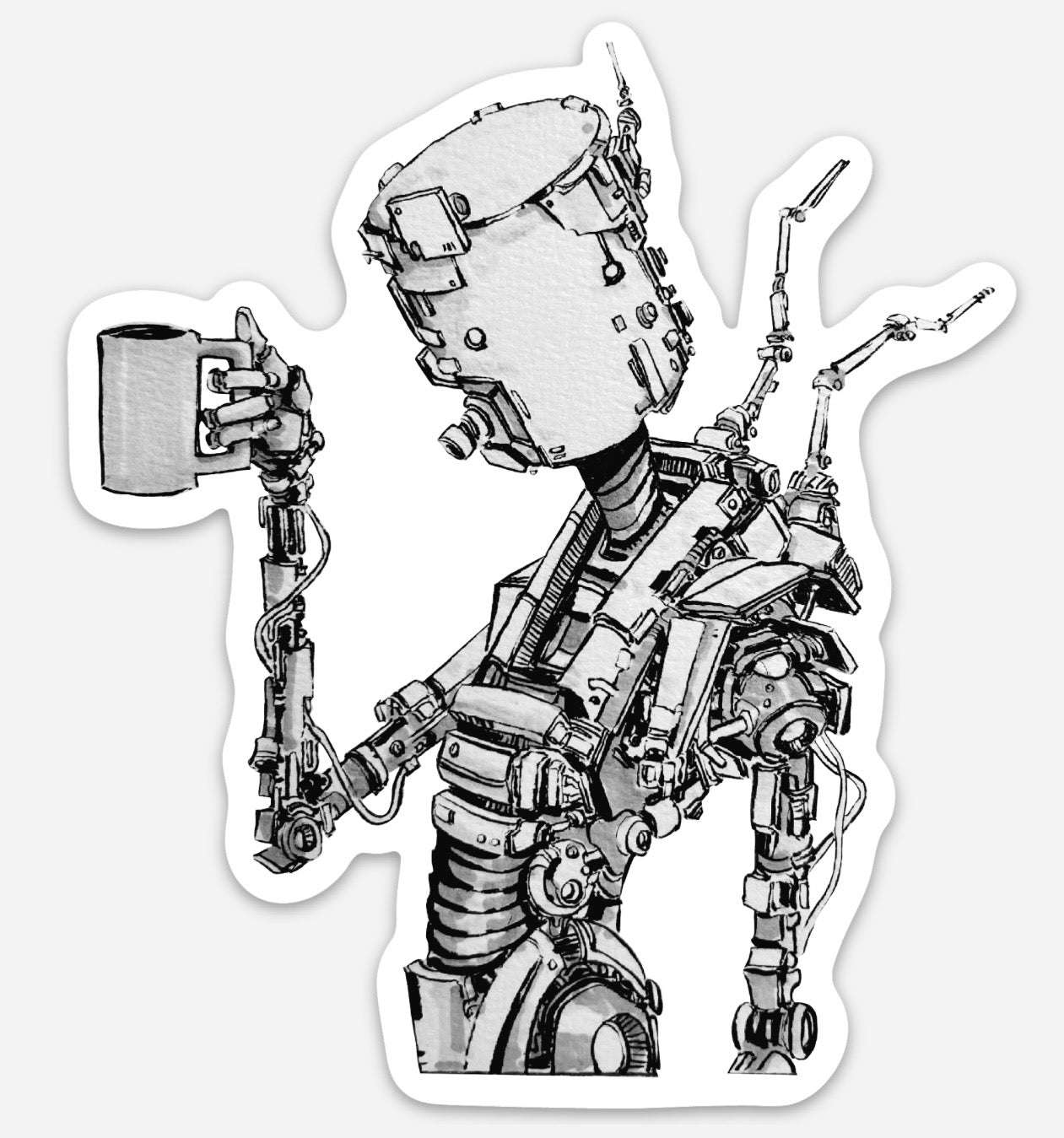 Coffee Bot Sticker